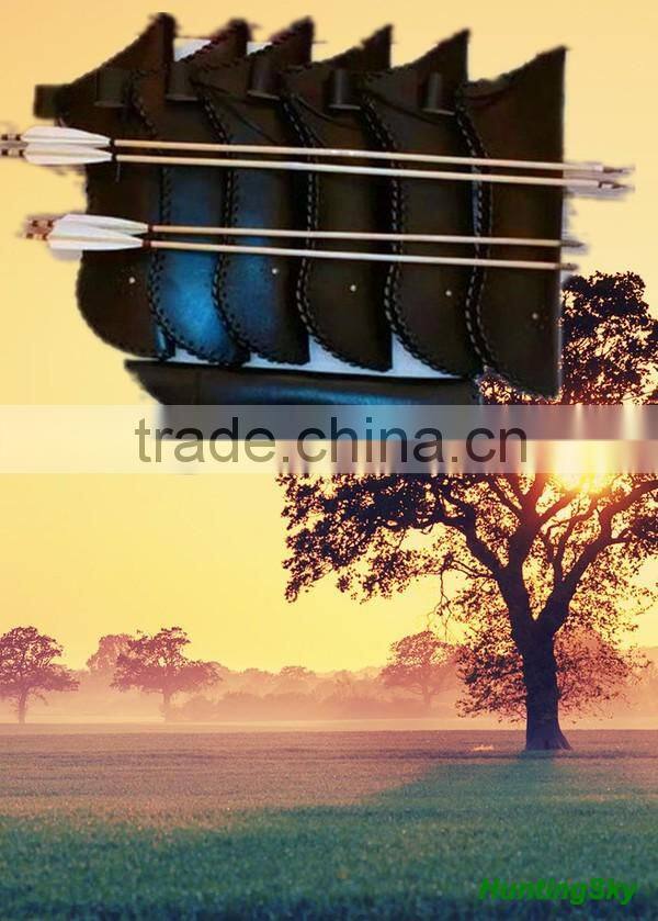 Traditional Archery Cowhide Leather Arrow Quiver For Archery Shooting