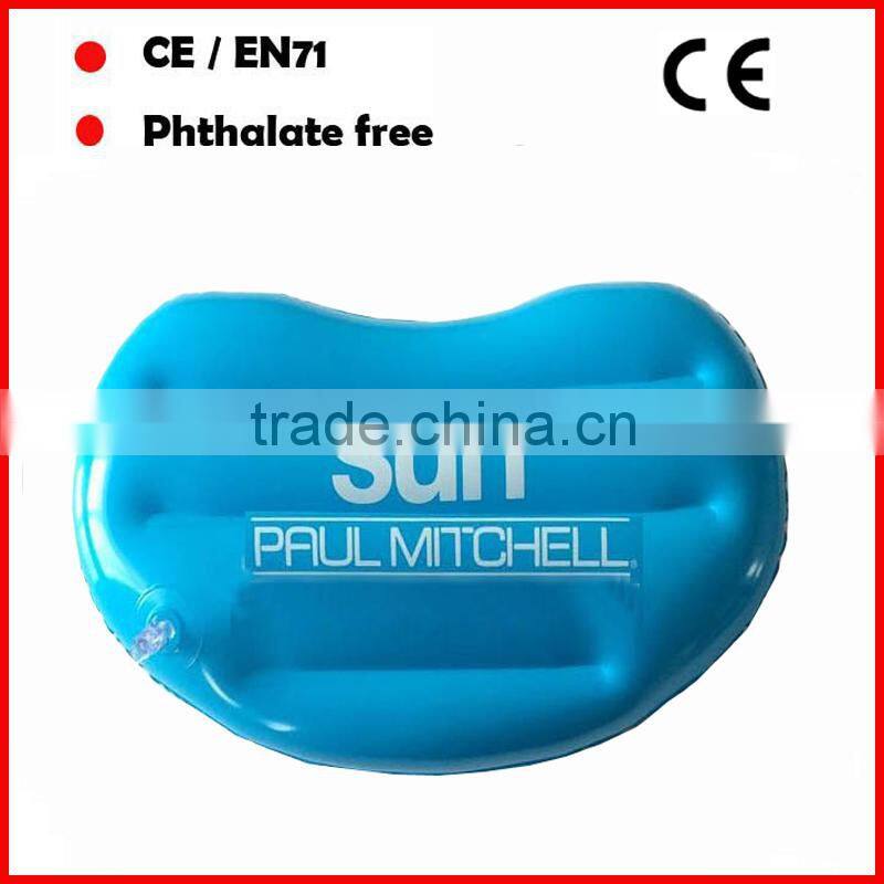 Phthalate free pvc inflatable bath pillow custom printing for promotion
