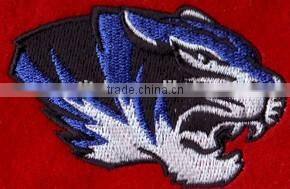 Small tiger head Iron on embroidery patch for sale