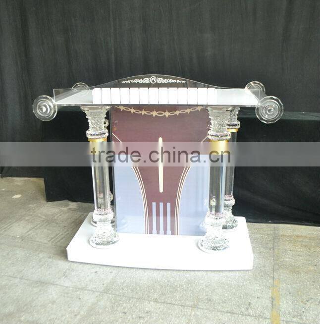 high qualtiy modern church pulpit with LED light, acrylic church pulpit