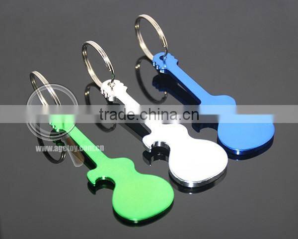 Anodizing Aluminum Guitar Shaped Pocket Creative Gift Metal Guitar Keychain Bottle Opener