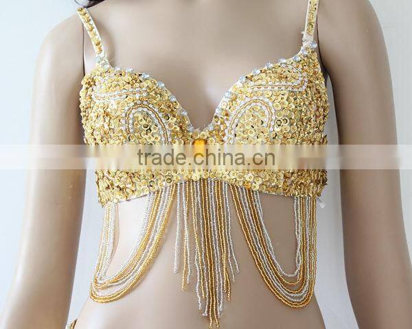 gold cabaret belly dance outfit (XF-038)