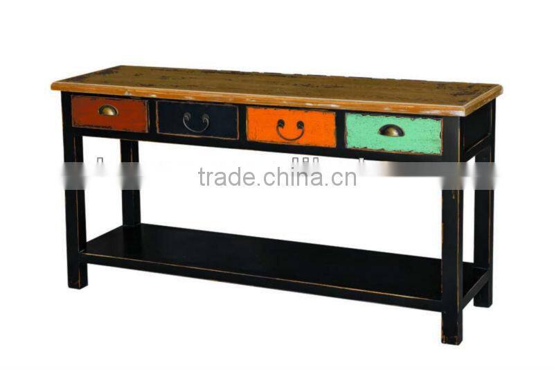 Shabby chic vintage French antique wooden drawer table