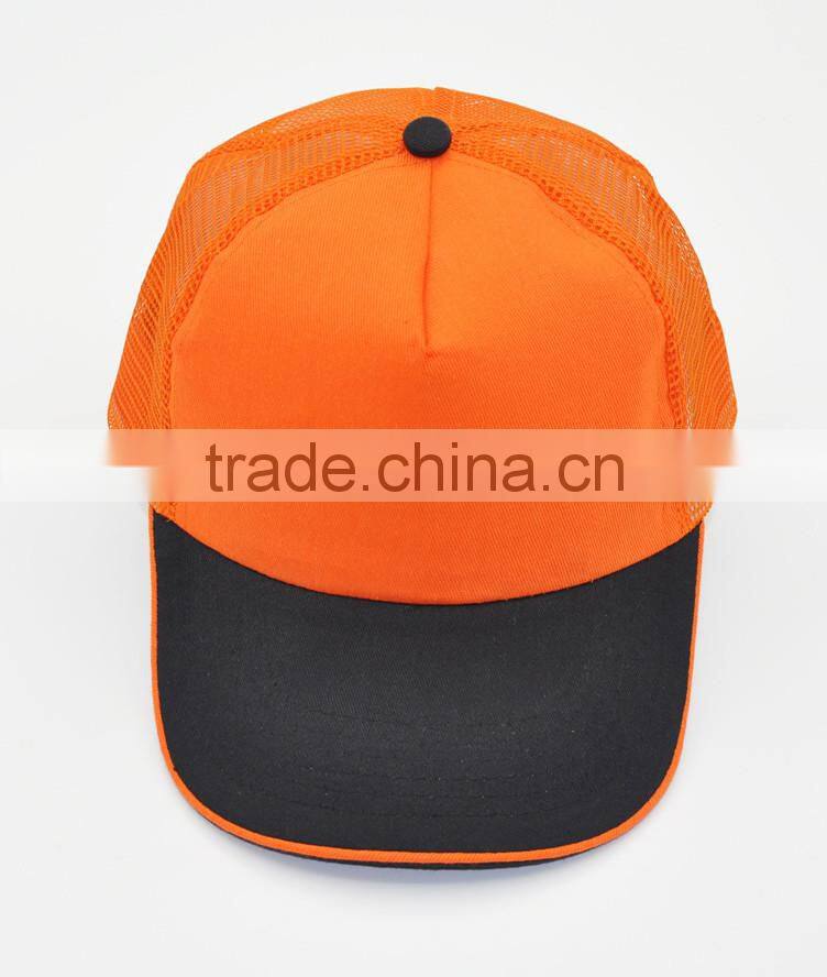 Orange OEM New Hot Unisex 5-panel Blank Custom Promotional Outdoor Sport Baseball cottonCap