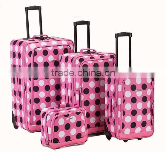 closeout stock stocklot overstock 3pcs 4pcs printed upright trolley luggage set