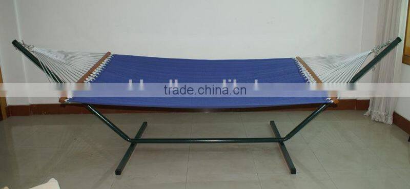 Outdoor canvas garden hammock with steel stand