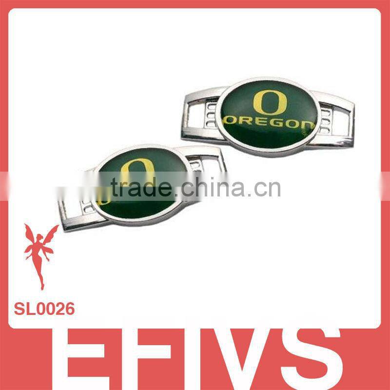 customized logo metal shoelace bracelet charms