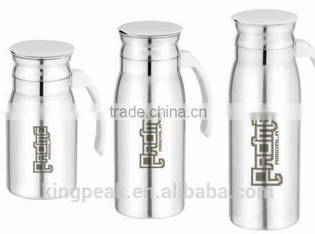 2015 hot sales stainless steel milk jug with handle /stainless steel coffee mug/stainless steel juice bottle