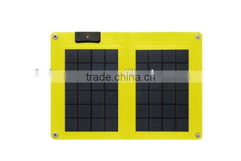 Thin film 10 Watts flexible solar charger, flexible solar panel for mobile phone and tablet