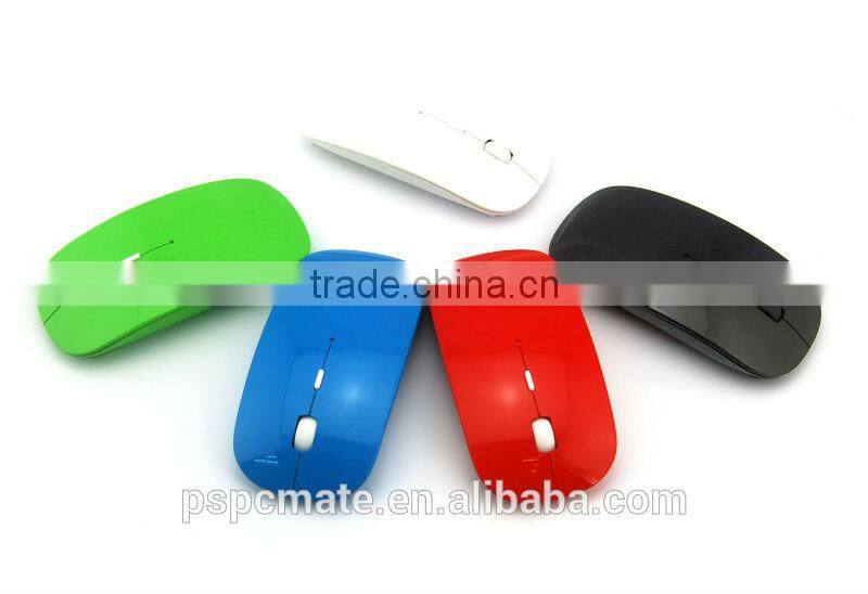 2015 Hot Black Rubber Surface 2.4G usb optical Flat travel wireless mouse for XP,windows and ISO systems