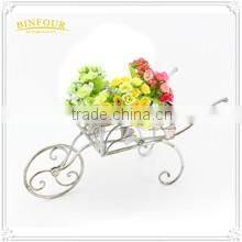 home deco white round flower planter metal plant pot holder