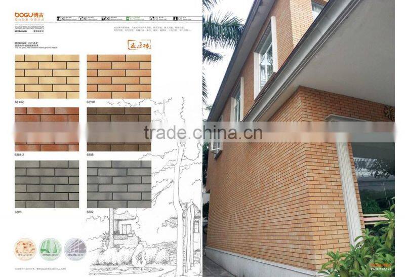 Color-shade exterior thin brick ceramic terracotta clay wall tile