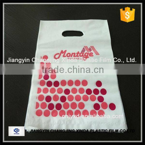 wholesale customized plastic die cut handle packing bag