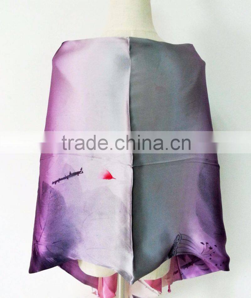 scarfs pashmina with digital printing on double layer silk