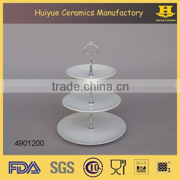 Ceramic 3 layers cake serving stand for high tea