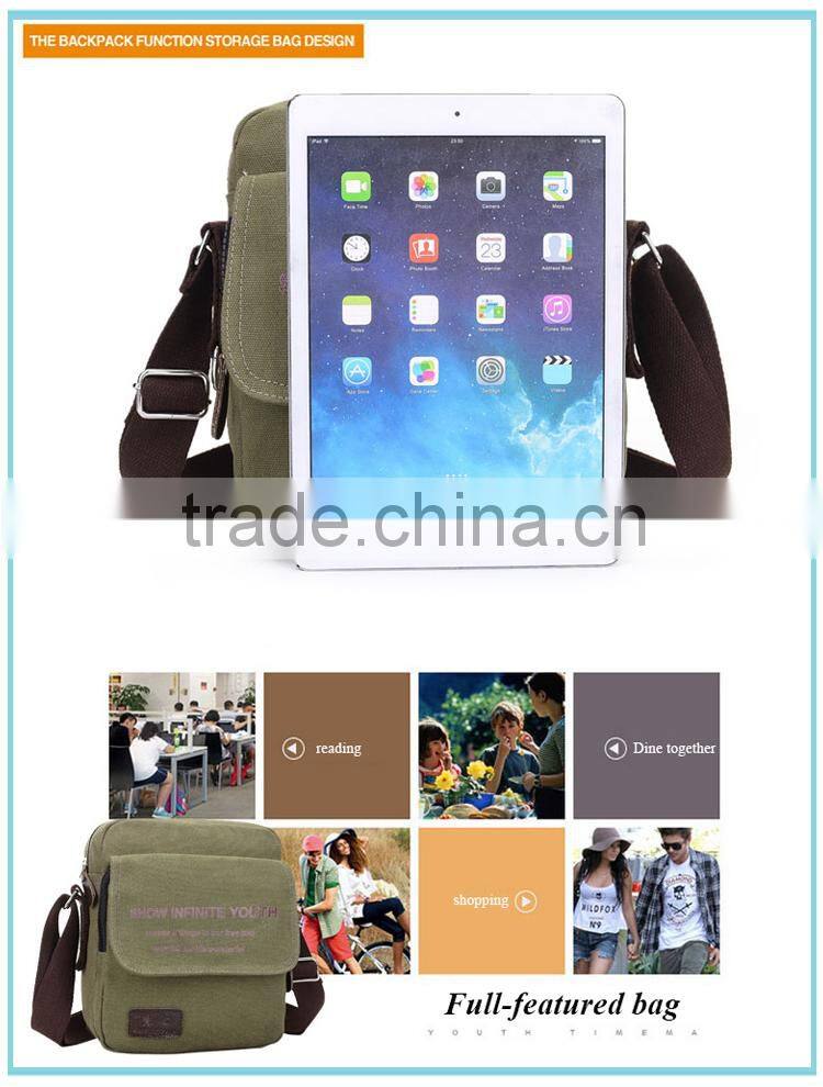 high quality blank vintage canvas wholesale messenger bags for teens
