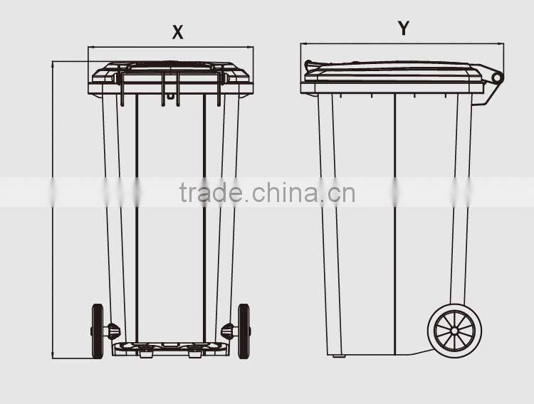 outdoor stainless steel airtight dustbin wheel