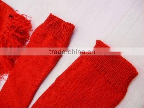 fashion acrylic knitted gloves scarf set