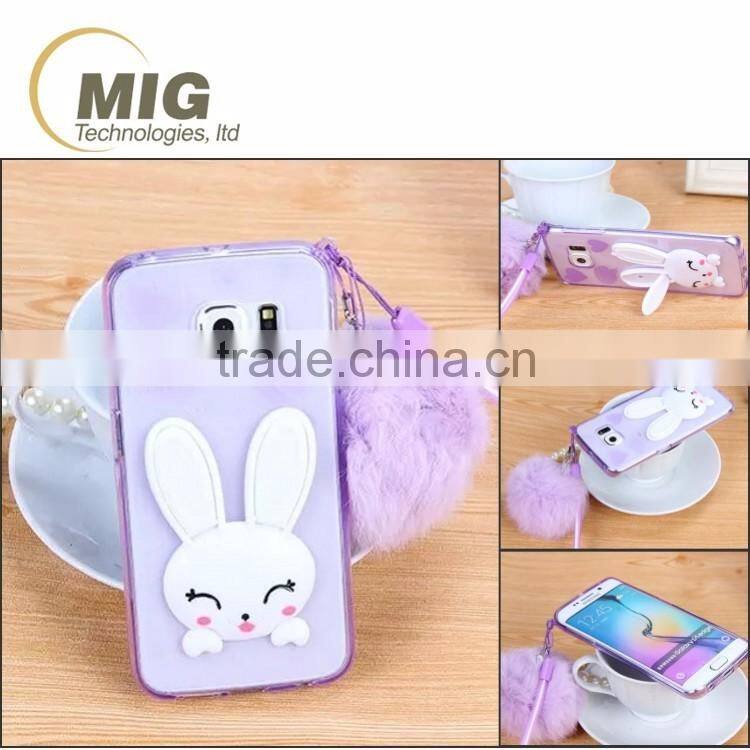 new cute rabbit ear kickstand TPU phone case for iphone 4 4s mobile phone back cover