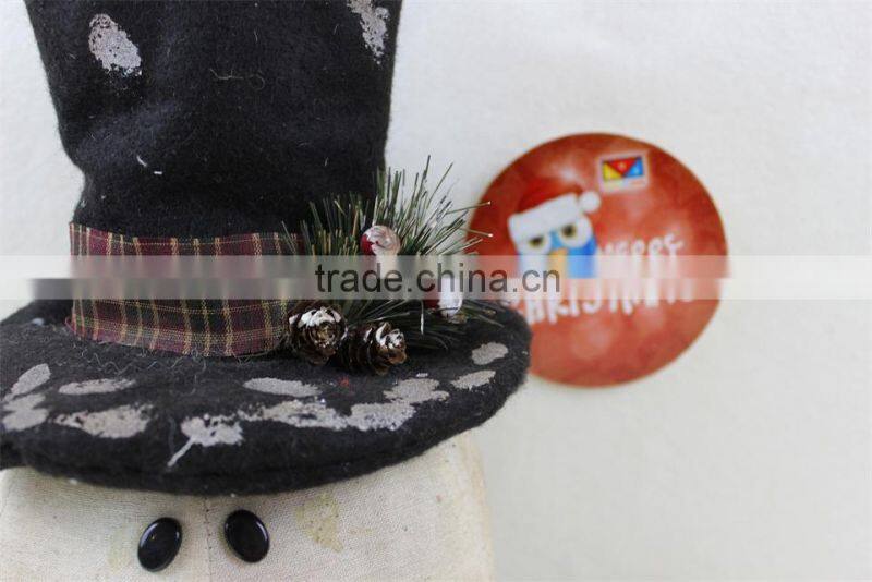 WHOLESALE 12" STANDING PLUSH SANTA SNOWMAN VINTAGE STYLE ORNAMENT