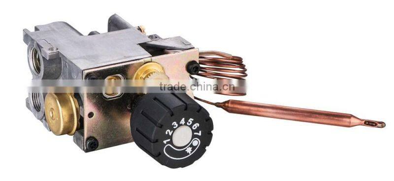 Fan heater thermostat with gas thermocouples