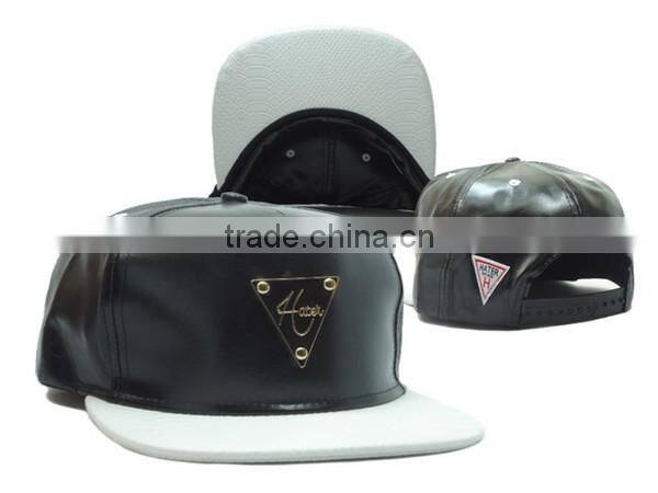 leather snapback hat/leather hat straps