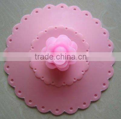 magic silicone cup lids with 3D Rose Flower handle