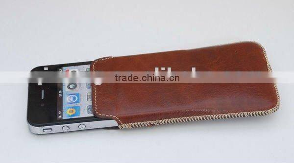 genuine european leather pouch for Apple iphone 4 and 4S