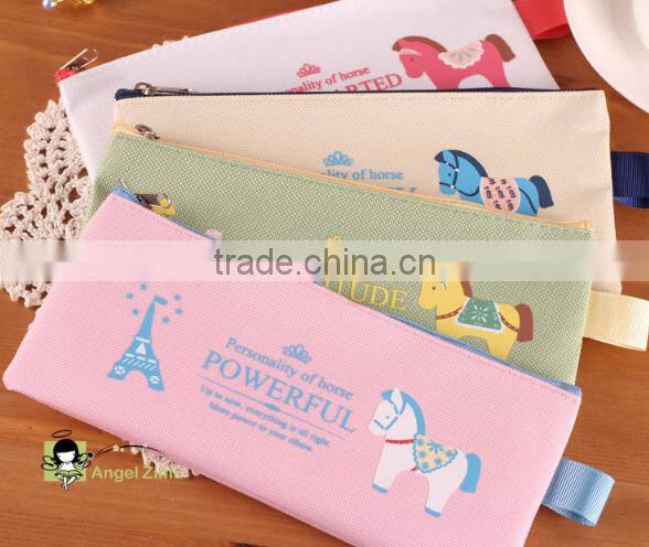 Latest animal horse pencil case , pencil bag for girls