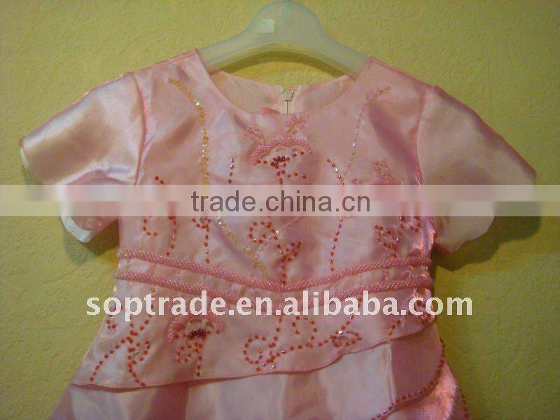 Hot sale short sleeve baby girls flower girl dresses