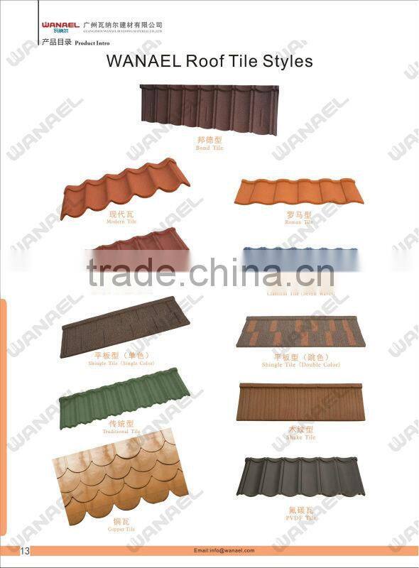 Wanael Shingle 1340x420mm sand coated steel roofing materials Eaves Protection
