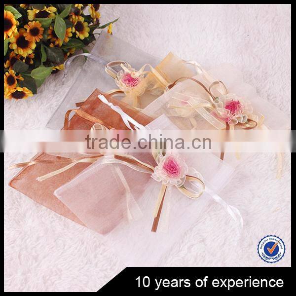 Factory Sale Top Quality organza packing bags with bowknot