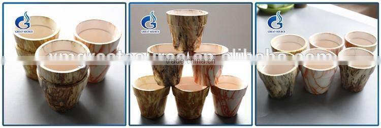 New Imitated stone style finsh flower pot with flamble glazed ceramic