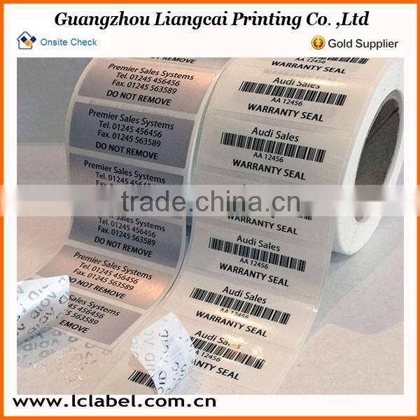 Sheet packaging sticker paper printed void logo sticker