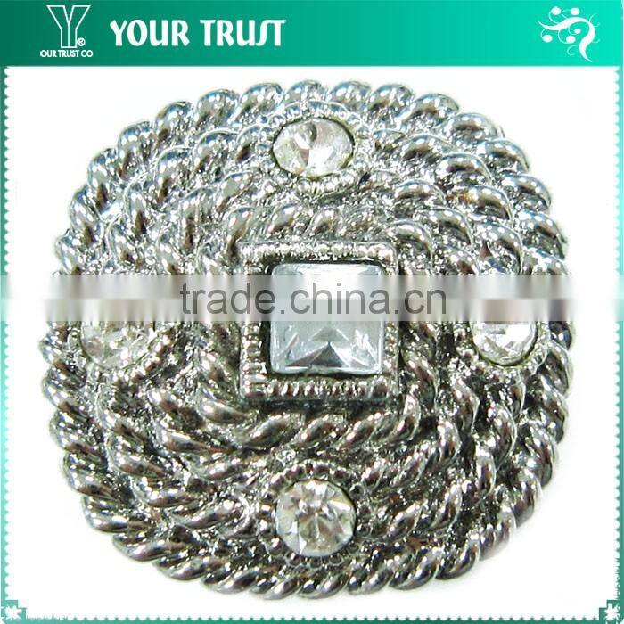8MM Clear Crystal Aerolite Rhinestone Nickel Free Silver Shank Rhinestone Button