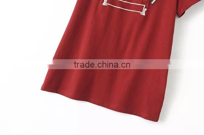 cheap china wholesale clothing cotton round collar t shirt for girls