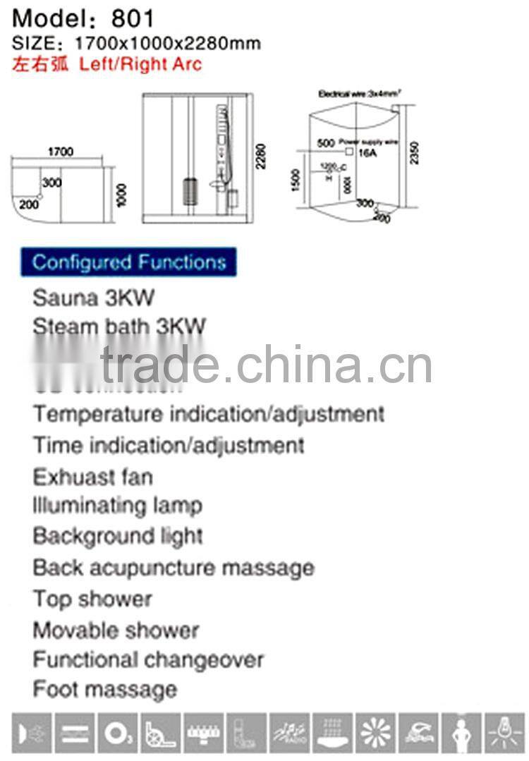CLASIKAL luxury Dry and Wet steam shower room ,high quality sauna shower room