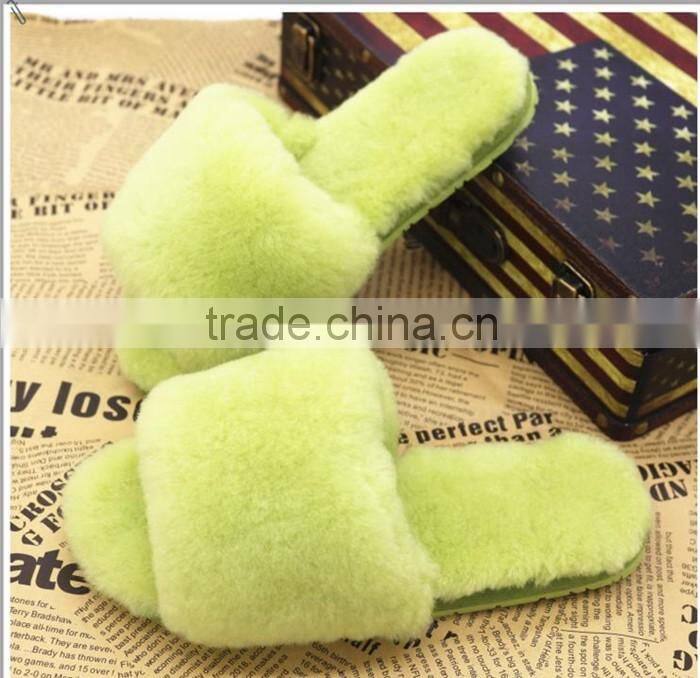 Hot Wholesale Sheepskin Slippers Rex Rabbit Fur Lined Slippers