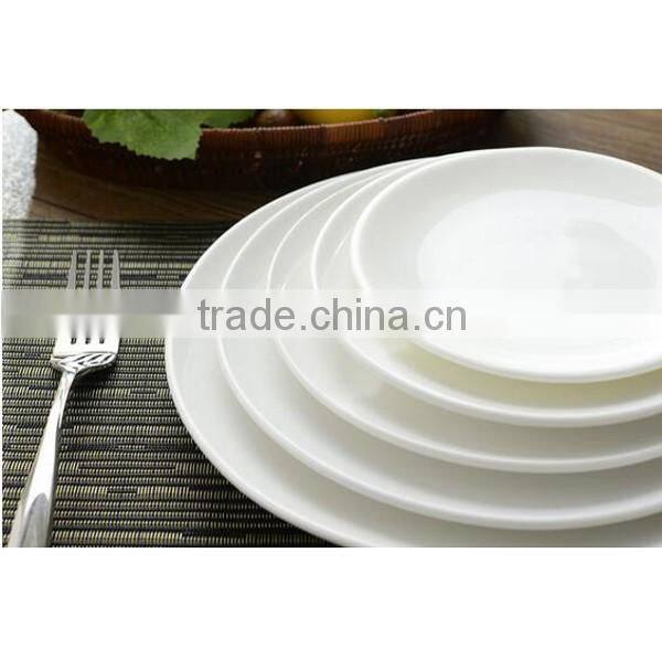 Shenzhen factory wholesale cheap plain ceramic white dinner plate