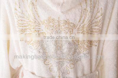 custom terry cotton hooded bathrobe wholesale