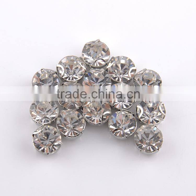 Silver rhinestone single claw sew on rhinestone claw setting crystals