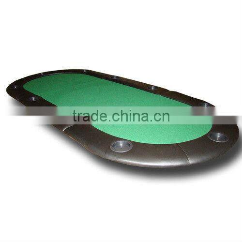 Deluxe Oval Texas Hold'em 10 Player 3 Fold 79 " Inch Poker Table Top w/ Case