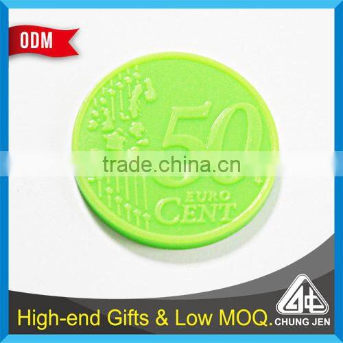 China Supplier euro pound oem supermarket trolley plastic token