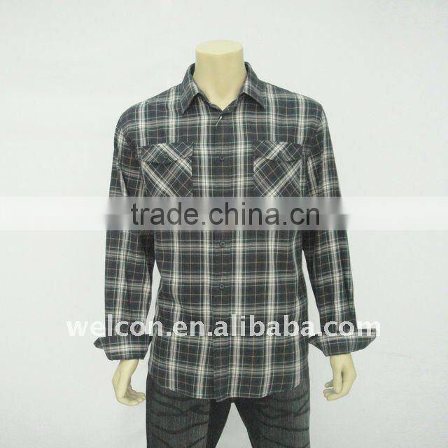 Chinese factory processing ODM OEM 100% cotton casual long sleeve popular check shirt