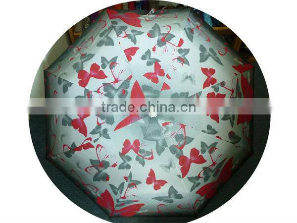 23" China supplier full printing 3 fold butterfly umbrella