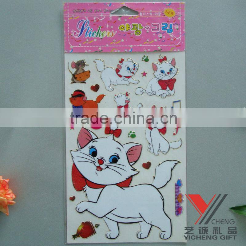 Beautiful laser sticker glitter butterfly sticker craft for promotion