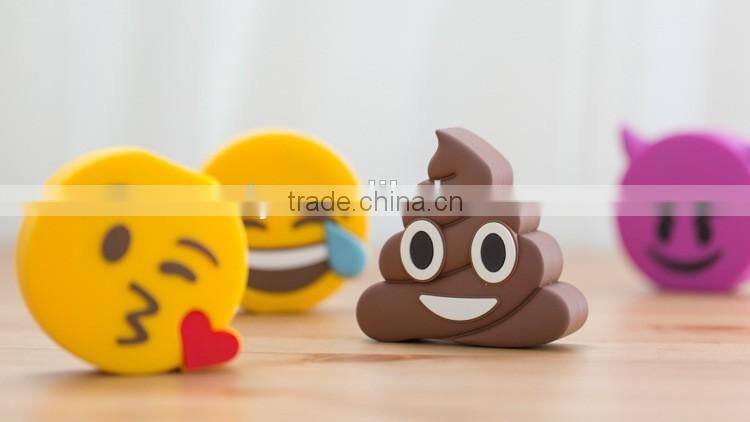 Emoji funny power bank,tears,kiss,poop,angry 2600mah Emoji power bank
