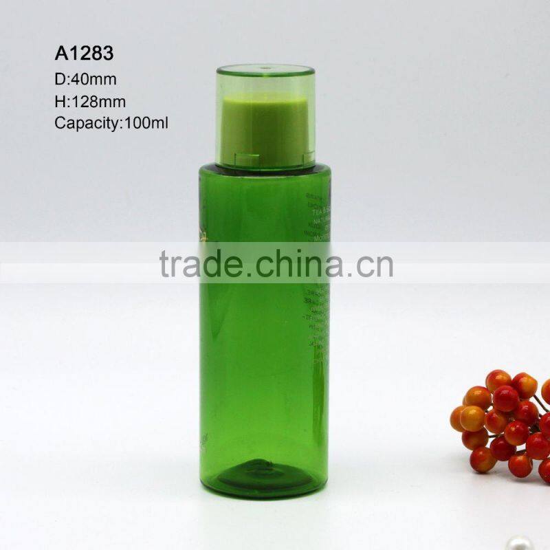100ml green color plastic spray bottle with screw cap