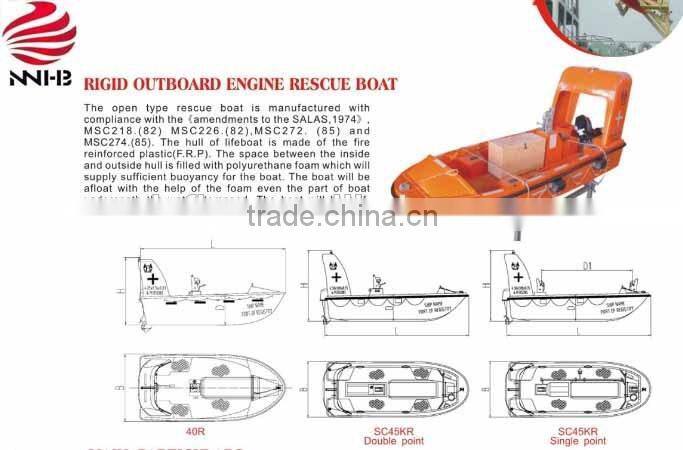 6 PERSON RIGID OUTBOARD ENGINE RESCUE BOAT