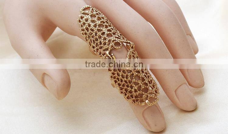 European and American fashion knuckle simple metallic hollow carved ring